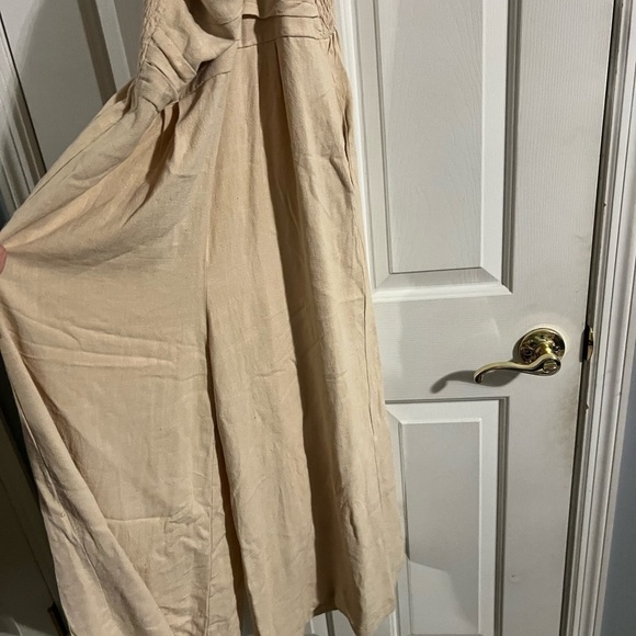 Wide-Leg Jumpsuit Summer, Spring, Fall, Cream color, halter material at top, Y2K - Picture 6 of 6